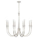 Laurent Eight Light Chandelier in Polished Nickel