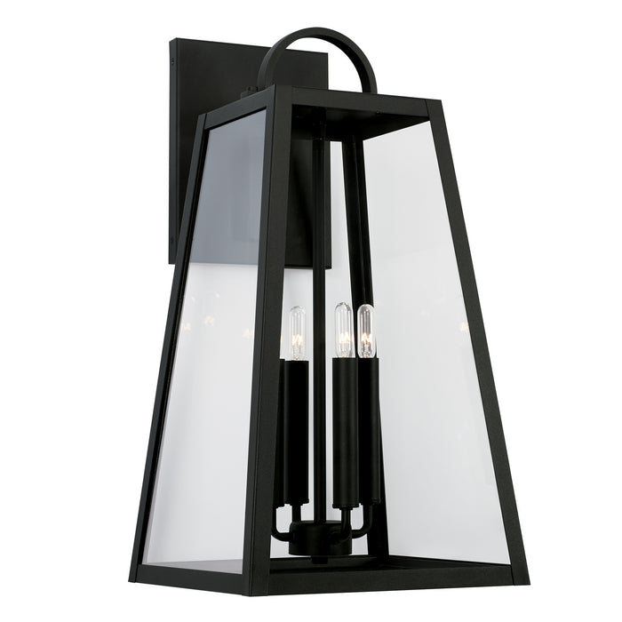 Leighton Four Light Outdoor Wall Lantern in Black