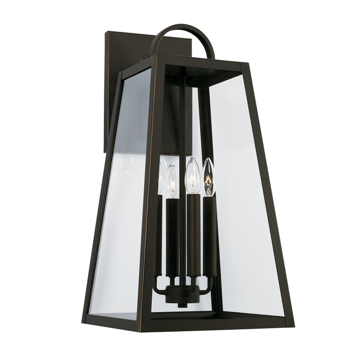 Leighton Four Light Outdoor Wall Lantern in Oiled Bronze