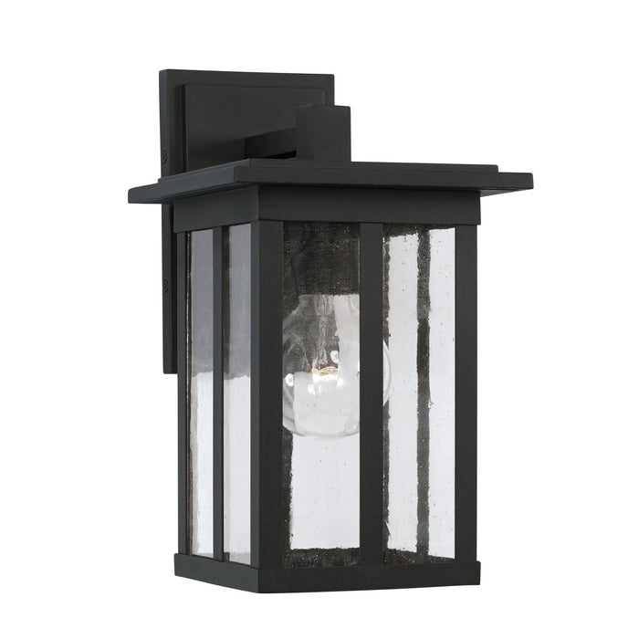 Barrett One Light Outdoor Wall Lantern in Black