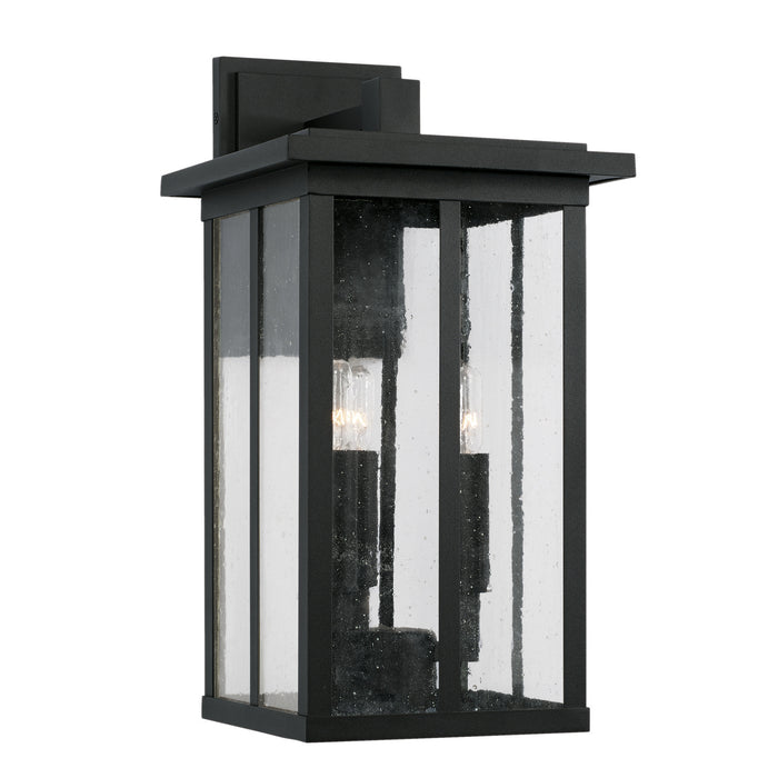 Barrett Three Light Outdoor Wall Lantern in Black