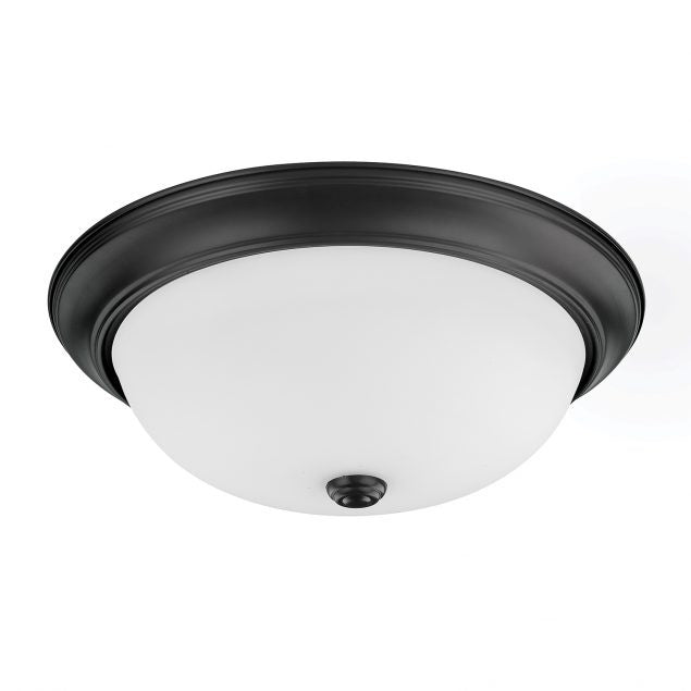 Bates Three Light Flush Mount in Matte Black