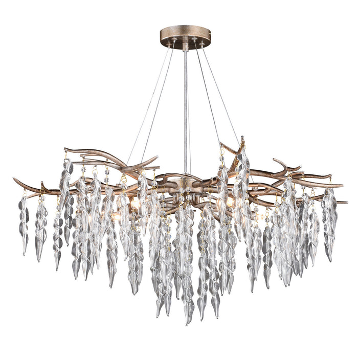 Rainier Five Light Chandelier in Silver Mist