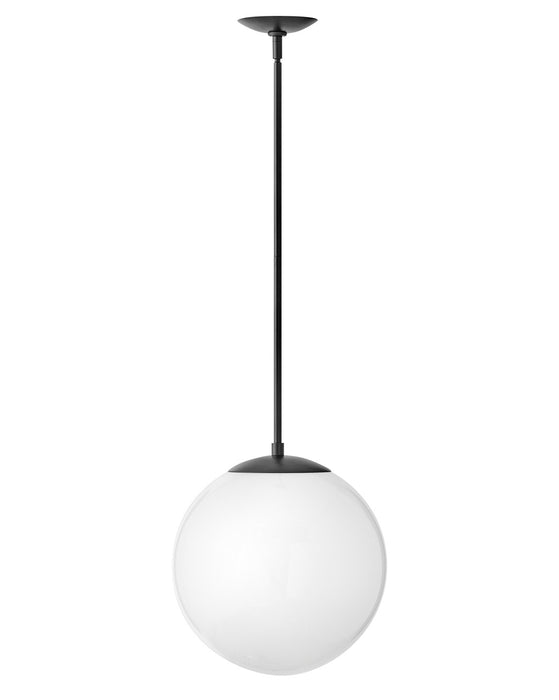 Warby One Light Pendant in Black with White glass by Hinkley Lighting