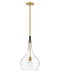 Ziggy One Light Pendant in Heritage Brass with Clear glass by Hinkley Lighting