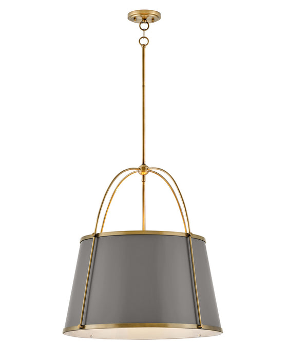 Clarke Four Light Pendant in Lacquered Dark Brass by Hinkley Lighting