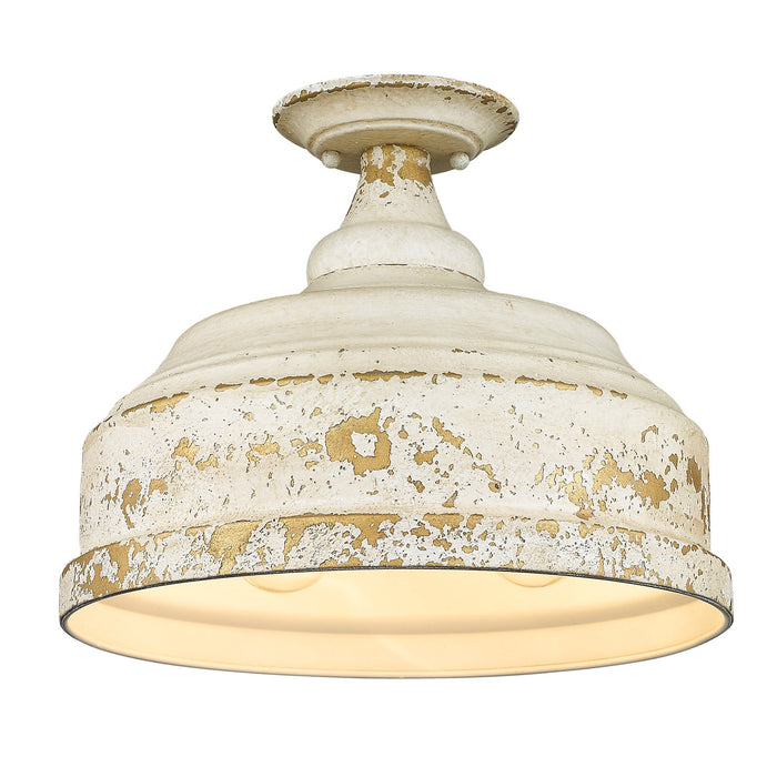 Three Light Semi-Flush Mount in Antique Ivory