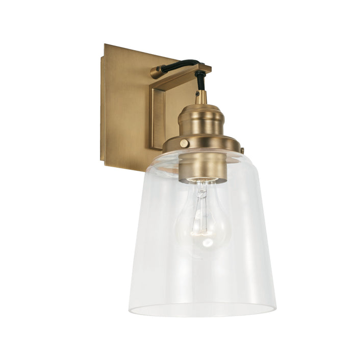 Fallon One Light Wall Sconce in Aged Brass