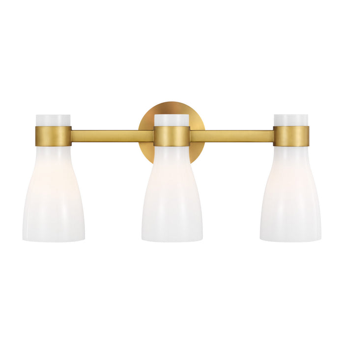 Moritz Three Light Vanity in Burnished Brass