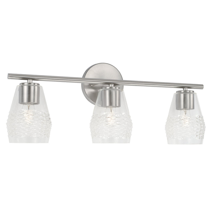 Dena Three Light Vanity in Brushed Nickel