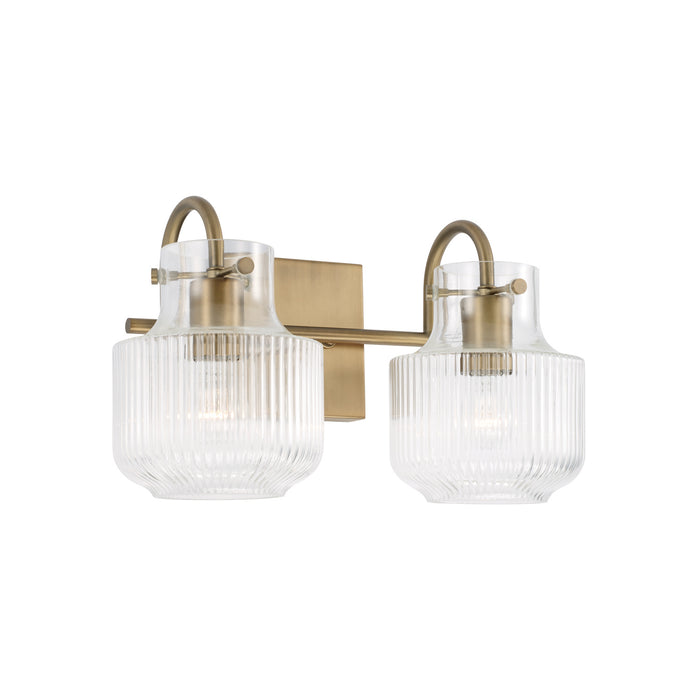 Nyla Two Light Vanity in Aged Brass