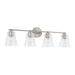 Baker Four Light Vanity in Brushed Nickel