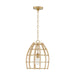 Wren One Light Pendant in Matte Brass