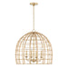 Wren Four Light Pendant in Matte Brass