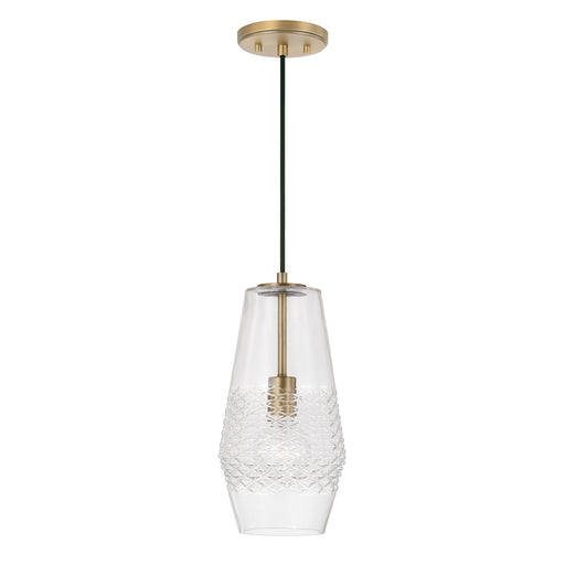 Dena One Light Pendant in Aged Brass