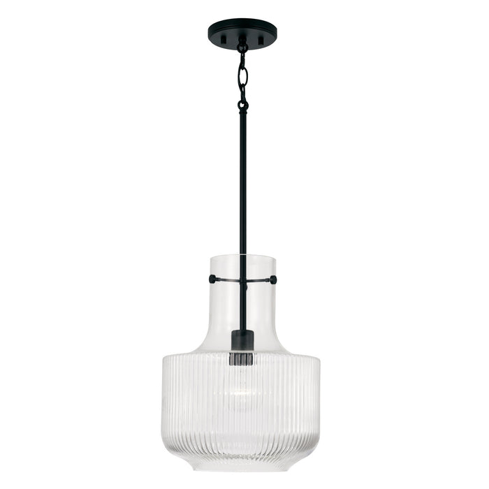 Nyla One Light Pendant in Matte Black