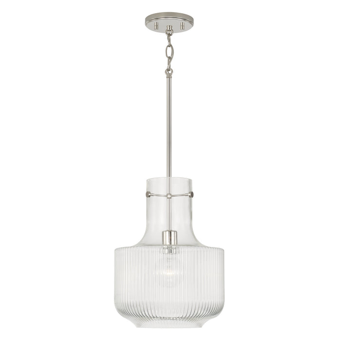 Nyla One Light Pendant in Polished Nickel