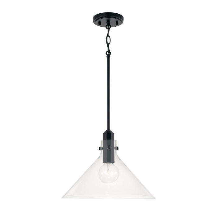 Greer One Light Pendant in Matte Black