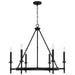 Ogden Six Light Chandelier in Brushed Black Iron