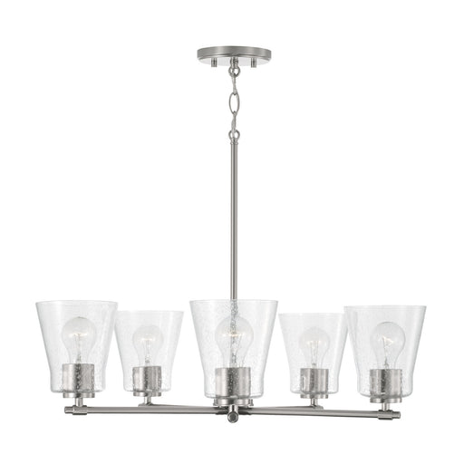 Baker Five Light Chandelier in Brushed Nickel