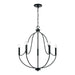 Madison Five Light Chandelier in Matte Black