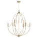 Madison Nine Light Chandelier in Aged Brass