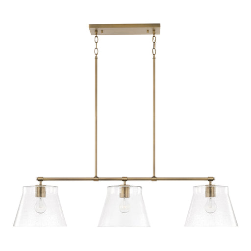 Baker Three Light Island Pendant in Aged Brass