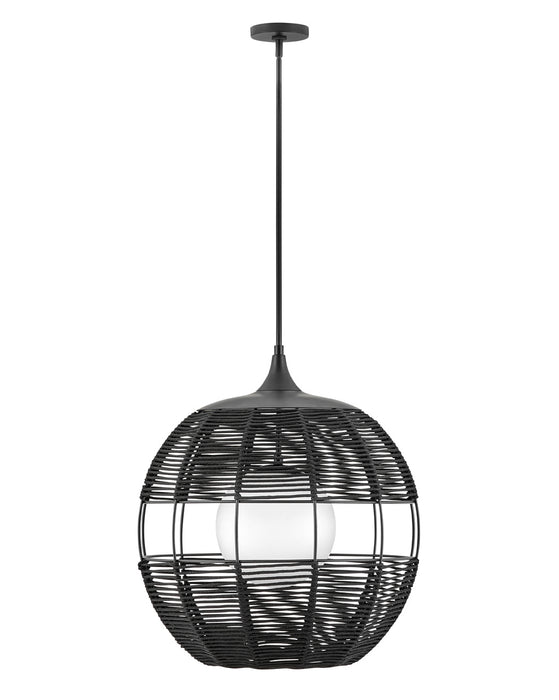 Maddox One Light Hanging Lantern in Black by Hinkley Lighting