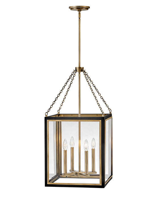 Shaw Four Light Pendant in Black by Hinkley Lighting