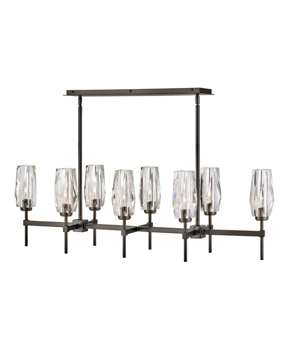 Ana Eight Light Linear Chandelier in Black Oxide by Hinkley Lighting