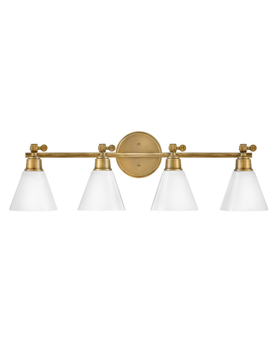 Arti Four Light Vanity in Heritage Brass by Hinkley Lighting