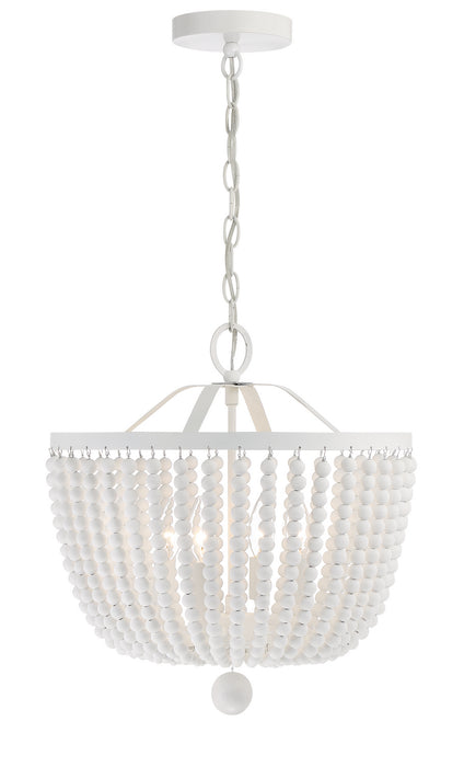 Rylee 4-Light Chandelier in Matte White by Crystorama - MPN 604-MT