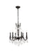 Rosalia 6-Light Chandelier in Dark Bronze with Golden Teak (Smoky) Royal Cut Crystal