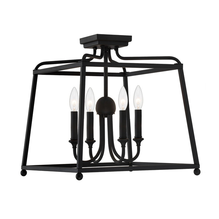 Sylvan 4-Light Ceiling Mount in Black Forged with No Shade by Crystorama - MPN 2243-BF_NOSHADE