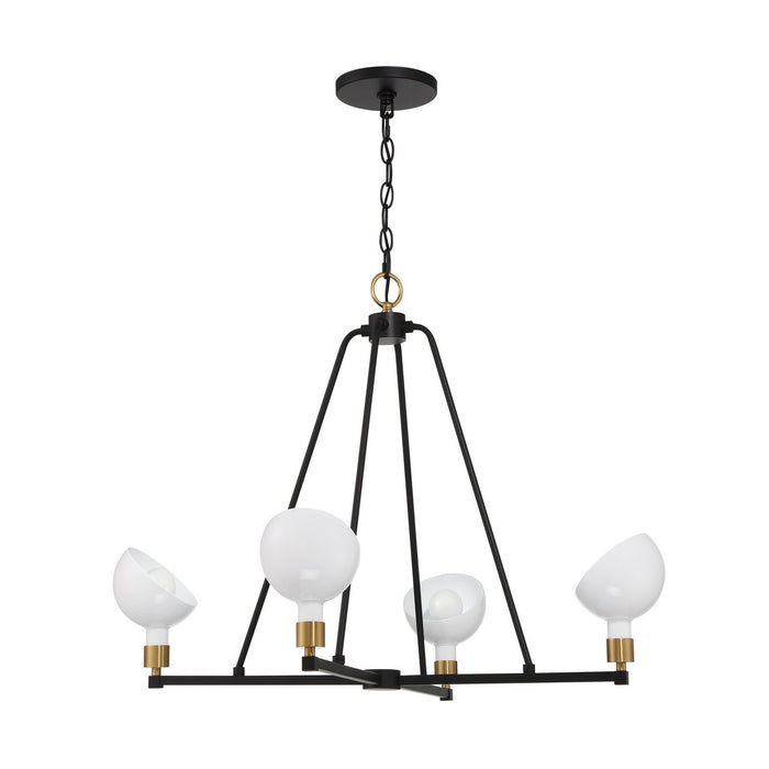 Gigi 4-Light Chandelier in Black & Aged Brass by Crystorama - MPN GIG-814-BK-AG