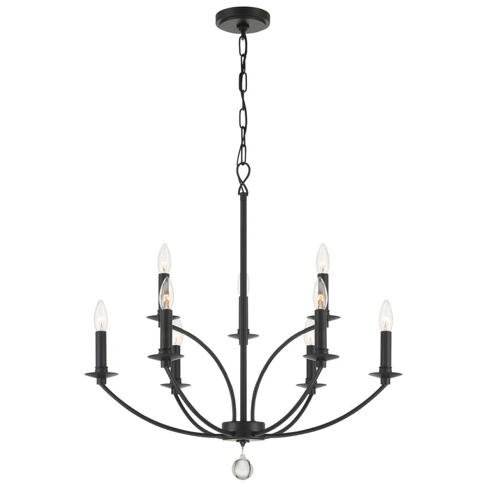 Mila 9-Light Chandelier in Black by Crystorama - MPN MIL-8009-BK