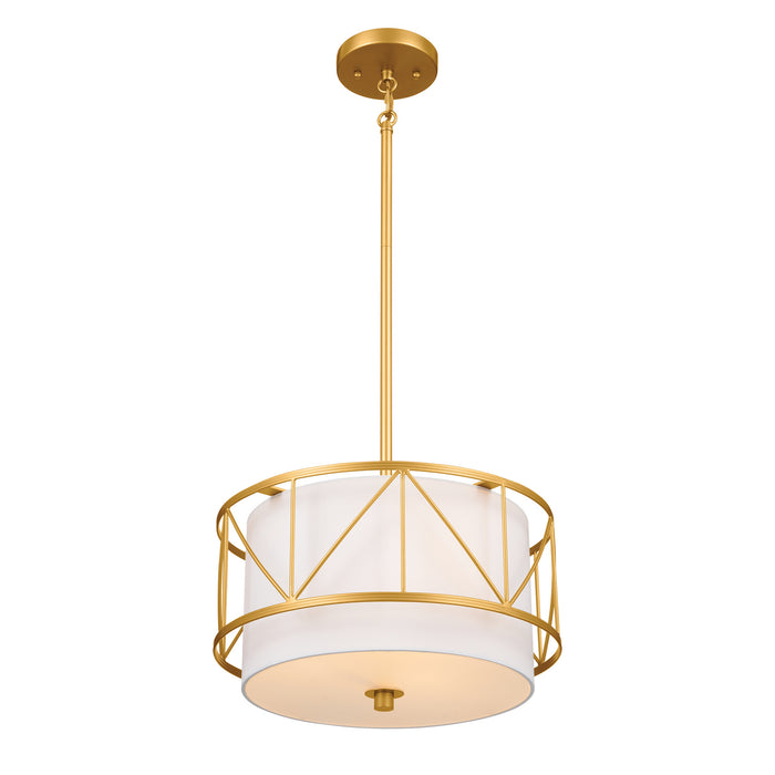 Birkleigh Three Light Pendant/Semi Flush in Classic Gold