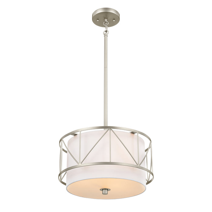 Birkleigh Three Light Pendant/Semi Flush in Satin Nickel