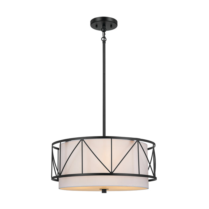 Birkleigh Three Light Pendant/Semi Flush in Black