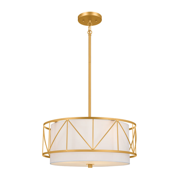 Birkleigh Three Light Pendant/Semi Flush in Classic Gold