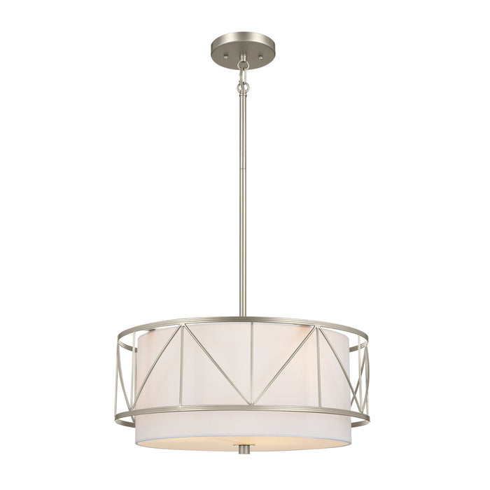 Birkleigh Three Light Pendant/Semi Flush in Satin Nickel