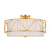 Birkleigh Four Light Semi Flush Mount in Classic Gold