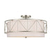 Birkleigh Four Light Semi Flush Mount in Satin Nickel