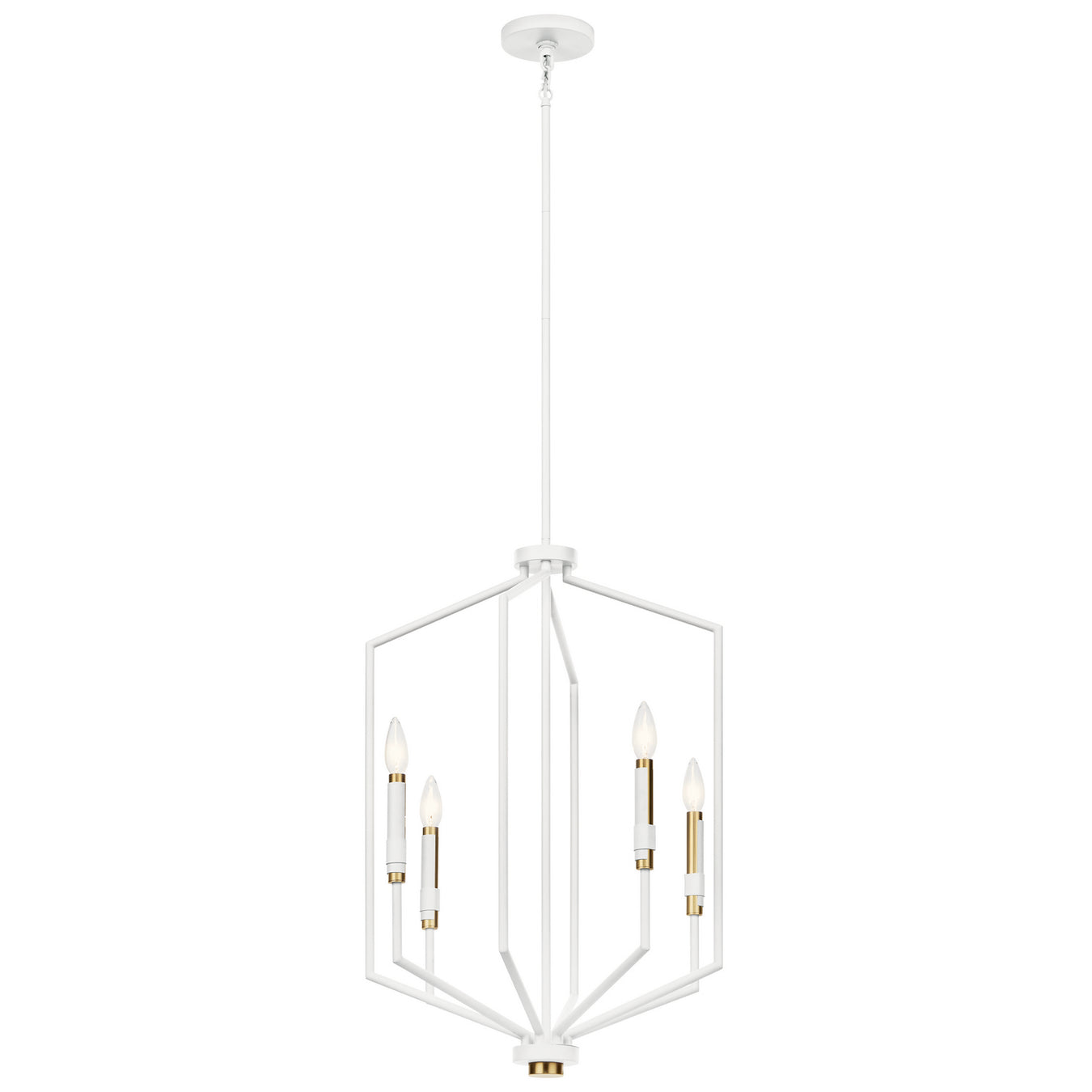 Armand Four Light Foyer Pendant in White