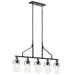 Everett Five Light Linear Chandelier in Black