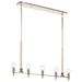 Torvee Five Light Linear Chandelier in Nickel Textured