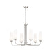 Truby Six Light Chandelier in Polished Nickel