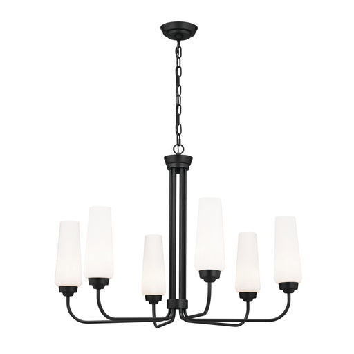 Truby Six Light Chandelier in Black