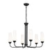 Truby Six Light Chandelier in Black