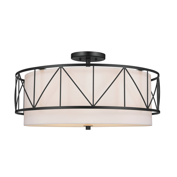 Birkleigh Four Light Semi Flush Mount in Black